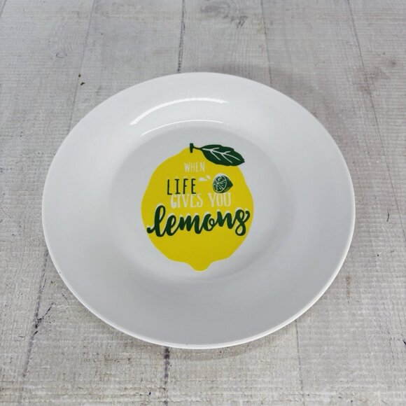 Old East Main WHEN LIFE GIVES YOU LEMONS White Ceramic Salad Plates Set Of 6 NEW - Picture 12 of 16